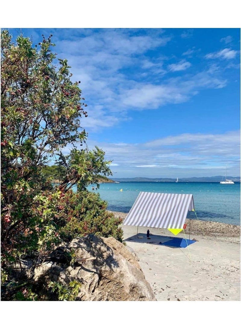 Fatboy خيمة شاطئ فاتبوي مياسون | 3 م² من الظل | تناسب 2 بالغين و 2 أطفال | قماش قطن مع أعمدة ألمنيوم وأوتاد أرضية | خفيفة الوزن ومضغوطة | 330x190x140 سم - موشي - Image 2